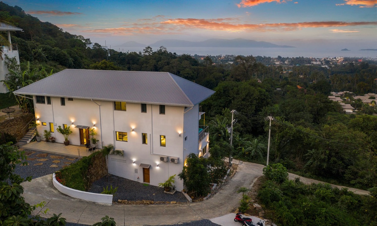 Bophut Hills Villa | Villa Jasmine Bophut sea view and view of Samui Elephant Haven