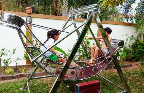 Nong Pla Lai Villa | Relaxing Palm Pool Villa & Tropical Illuminated Garden & Swimming Pool.