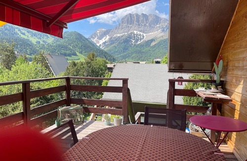 Gresse-en-Vercors Ski Chalet | Chalet "Gresse": Mountain View, Private Terrace, and Shared Garden