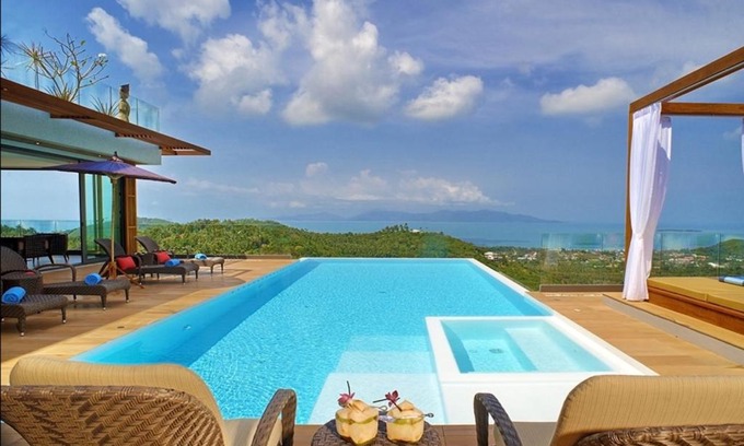 Bophut Hills Villa | 8 Bedroom Sea Blue View Villa SDV080B - 5 Star with Staff-By Samui Dream Villas